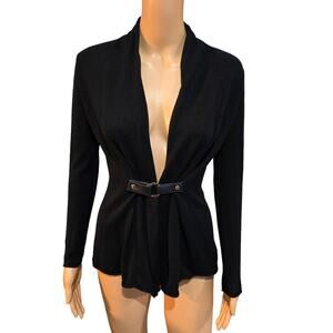 Michael Kors Black Cardigan with Gold Hardware Small